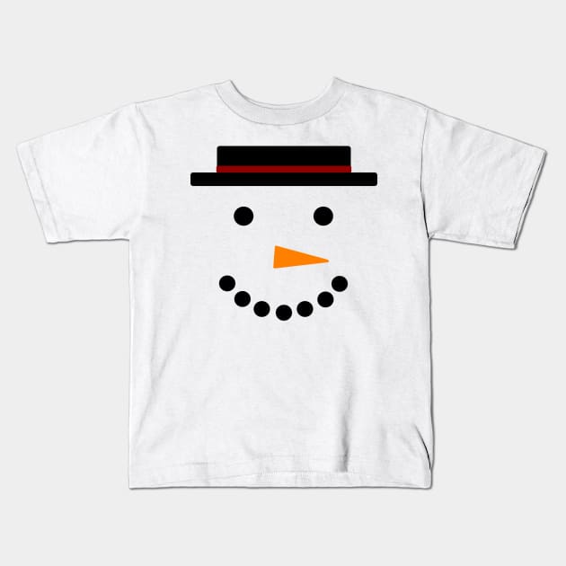 Snowman Face Kids T-Shirt by numpdog